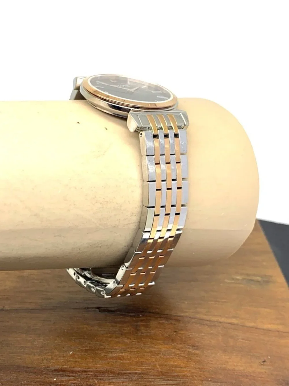 Bulova Women's Watch 98L265 Regatta Quartz Black Dial Rose Gold Silver Steel